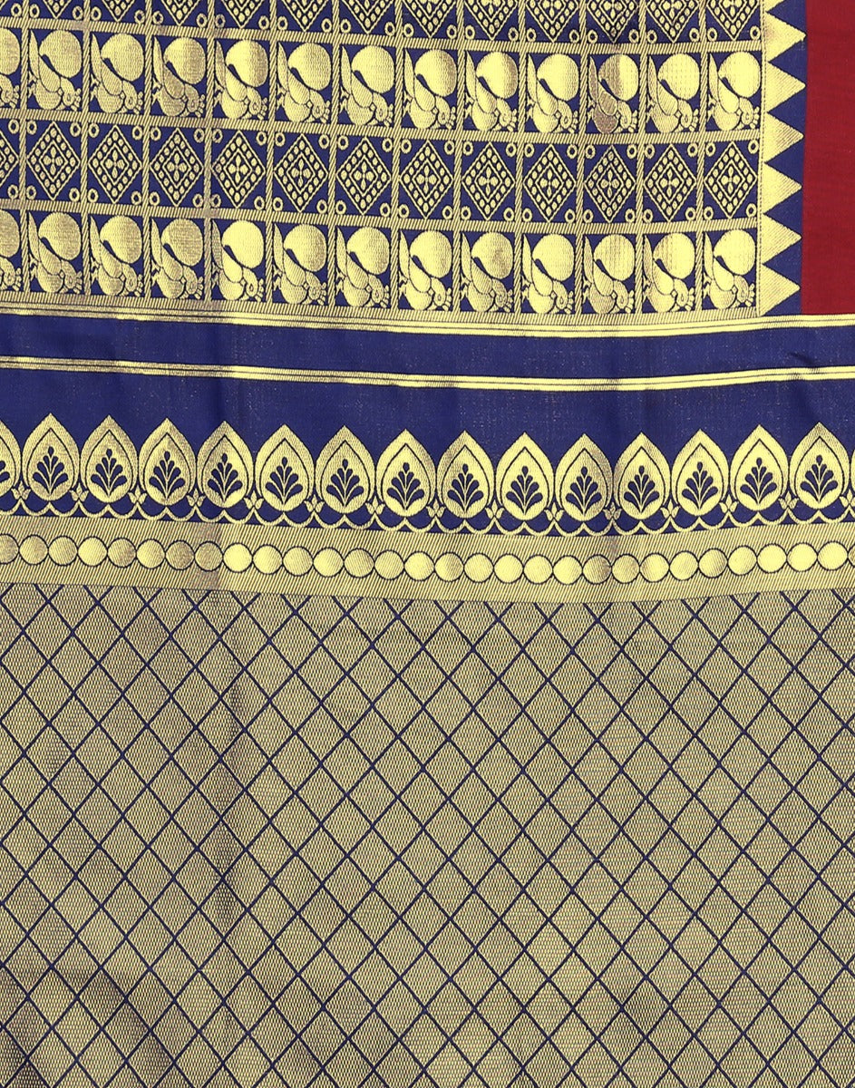 Maroon Kanjivaram Silk Saree | Leemboodi