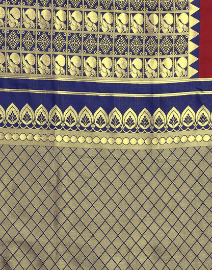 Maroon Kanjivaram Silk Saree | Leemboodi