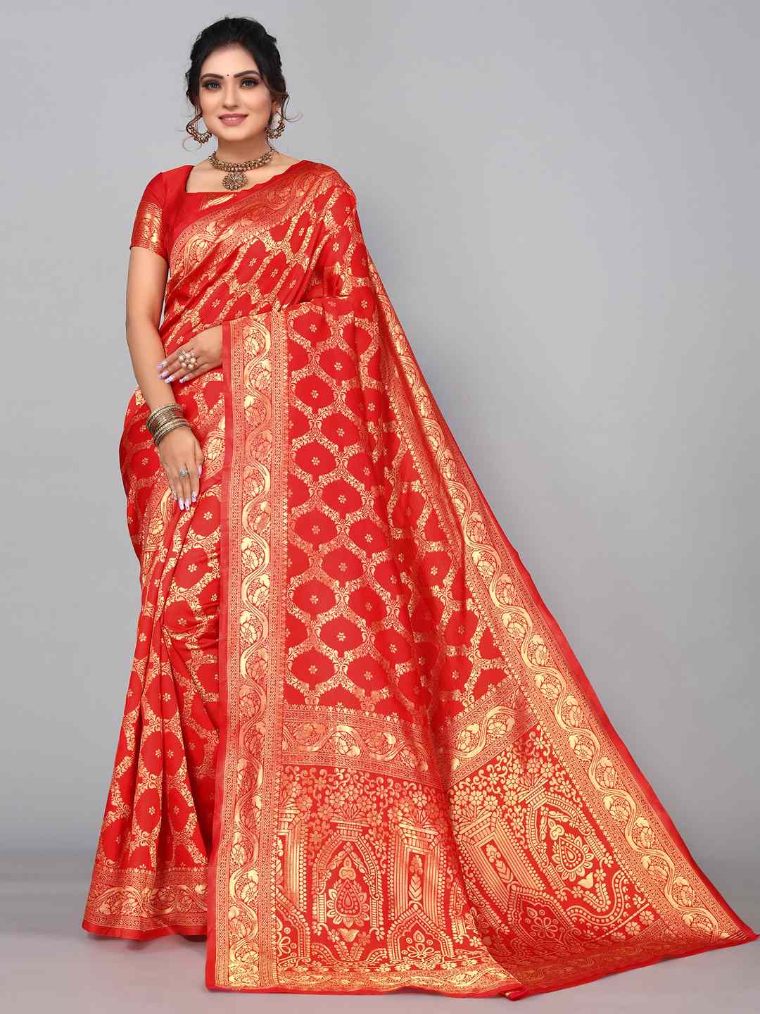 Red Banarasi Silk Saree