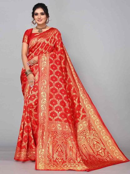 Red Banarasi Silk Saree