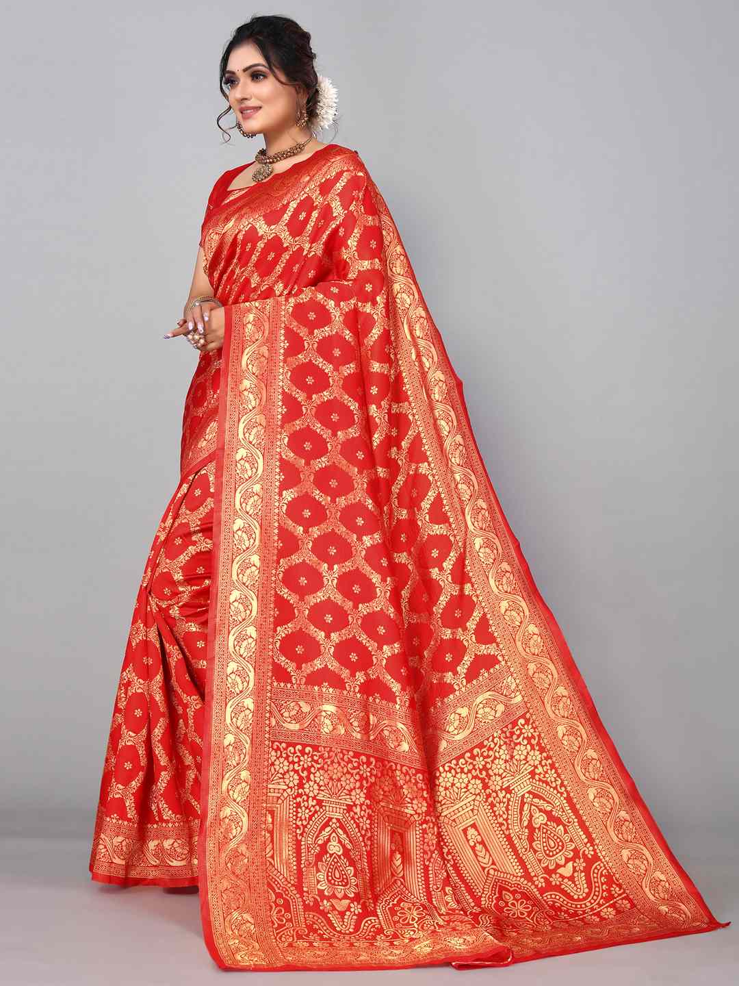 Red Banarasi Silk Saree