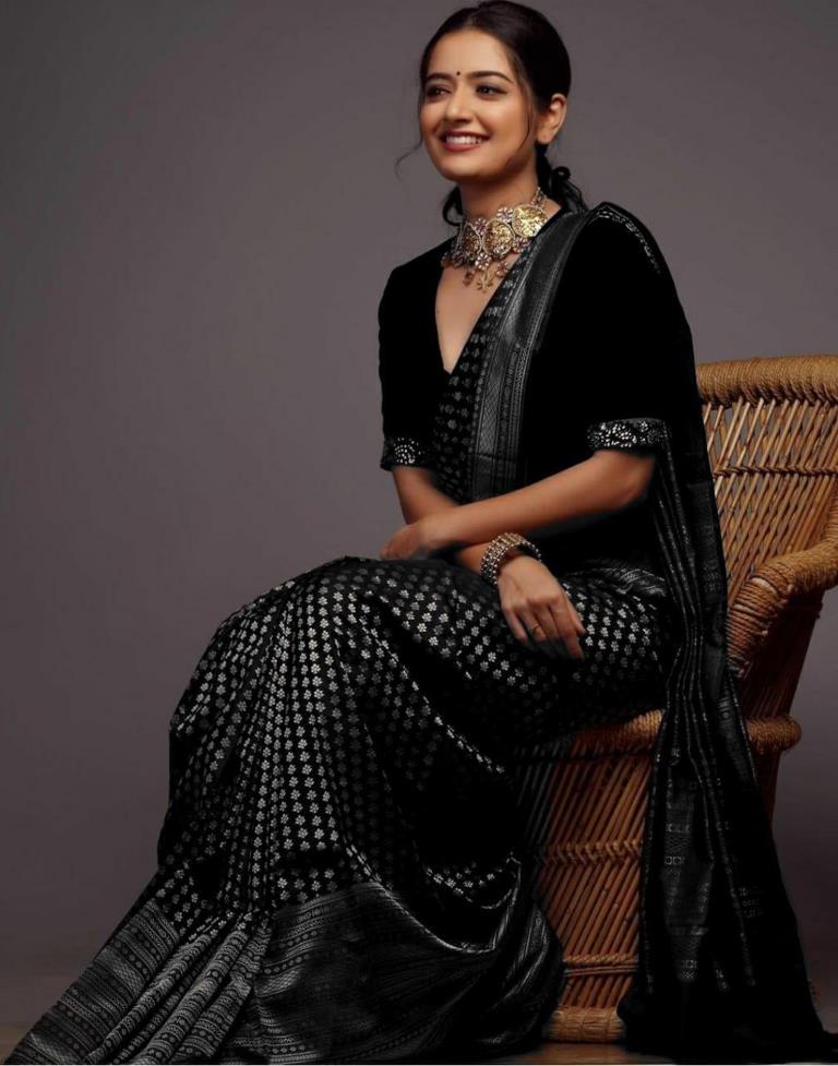 Black Banarasi Silk Saree | Sudathi