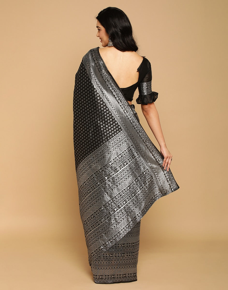 Black Banarasi Silk Saree | Sudathi