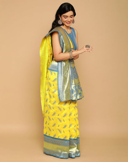 Yellow Kanjivaram Silk Saree | Sudathi