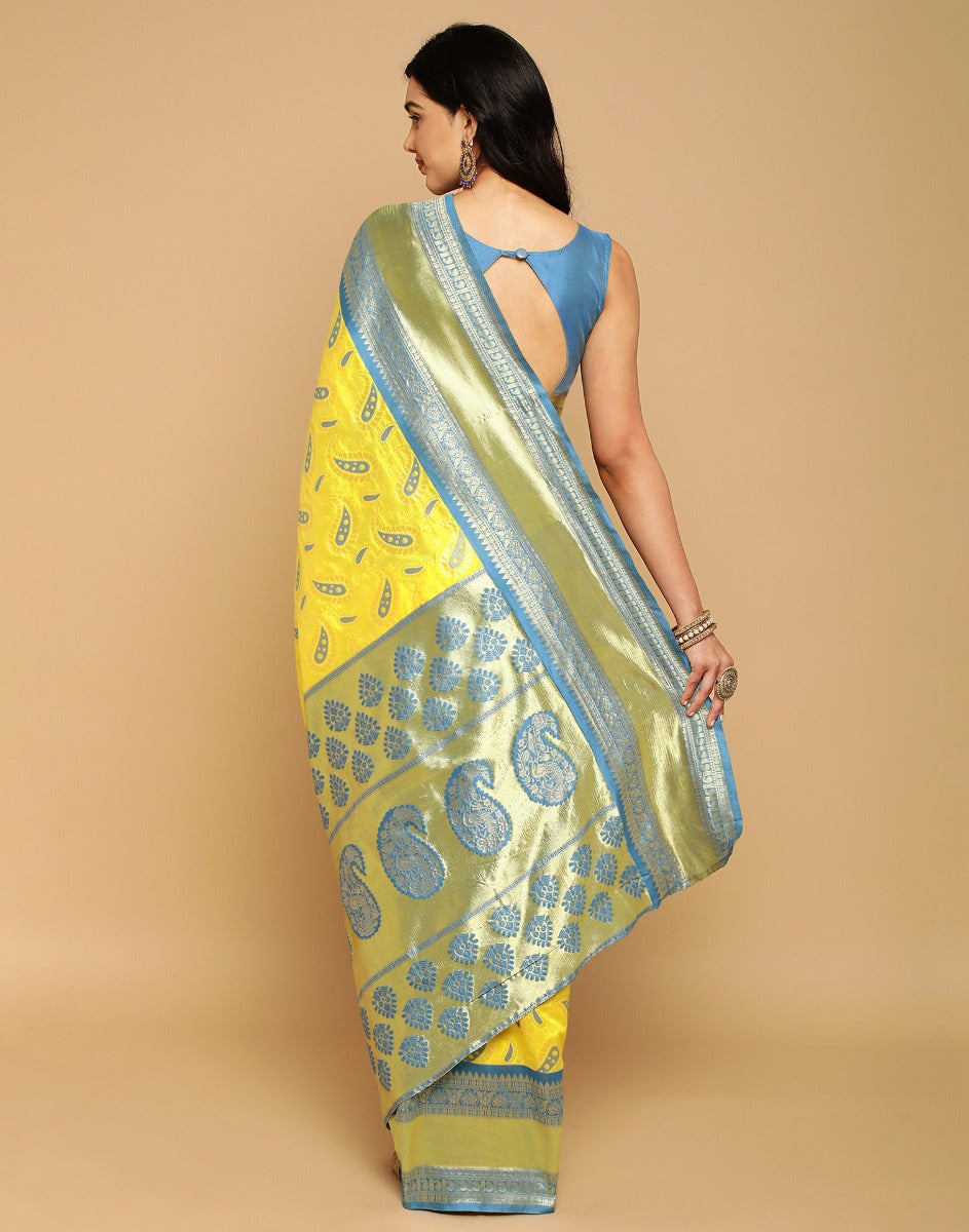 Yellow Kanjivaram Silk Saree | Sudathi