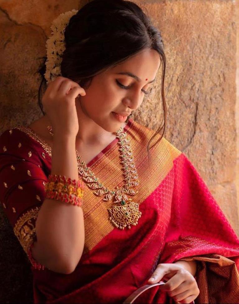 Red Silk Saree | Leemboodi