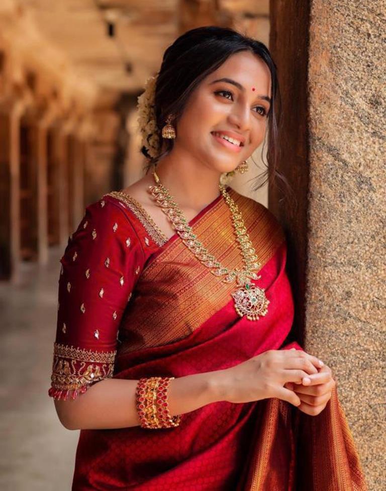 Red Silk Saree | Leemboodi