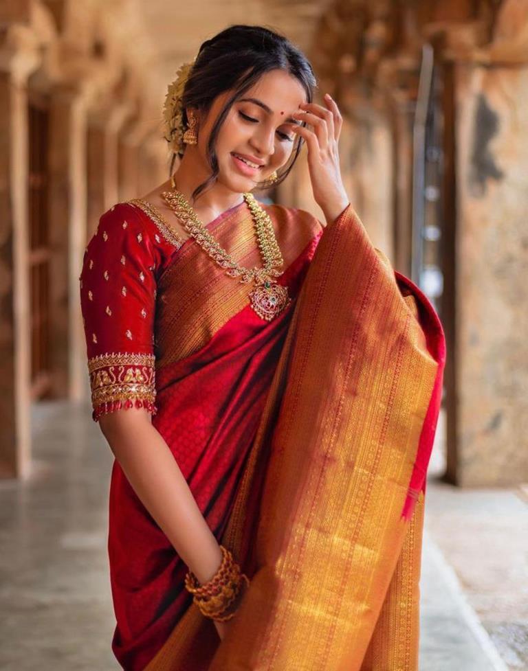 Red Silk Saree | Leemboodi