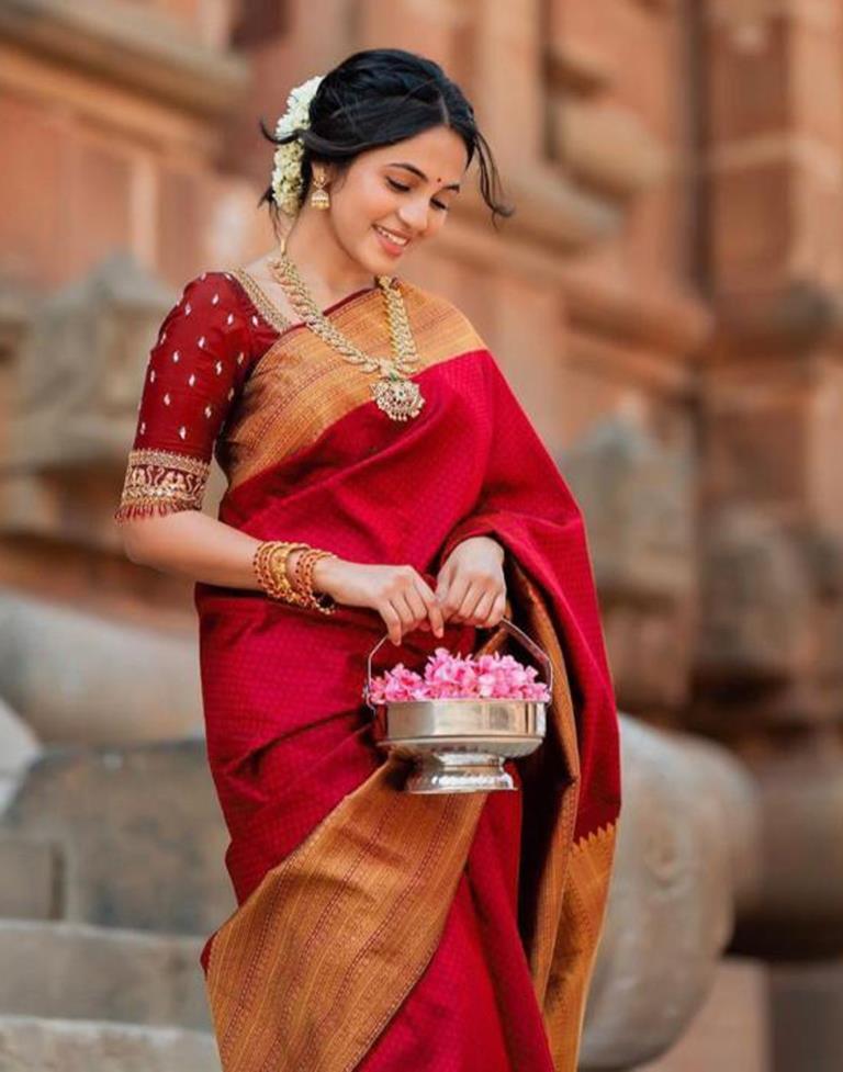 Red Silk Saree | Leemboodi