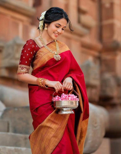 Red Silk Saree | Leemboodi