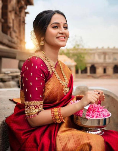 Red Silk Saree | Leemboodi