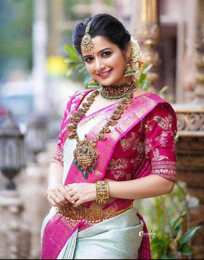 Pista Green Banarasi Silk Saree | Sudathi