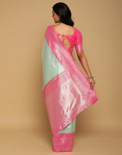 Pista Green Banarasi Silk Saree | Sudathi