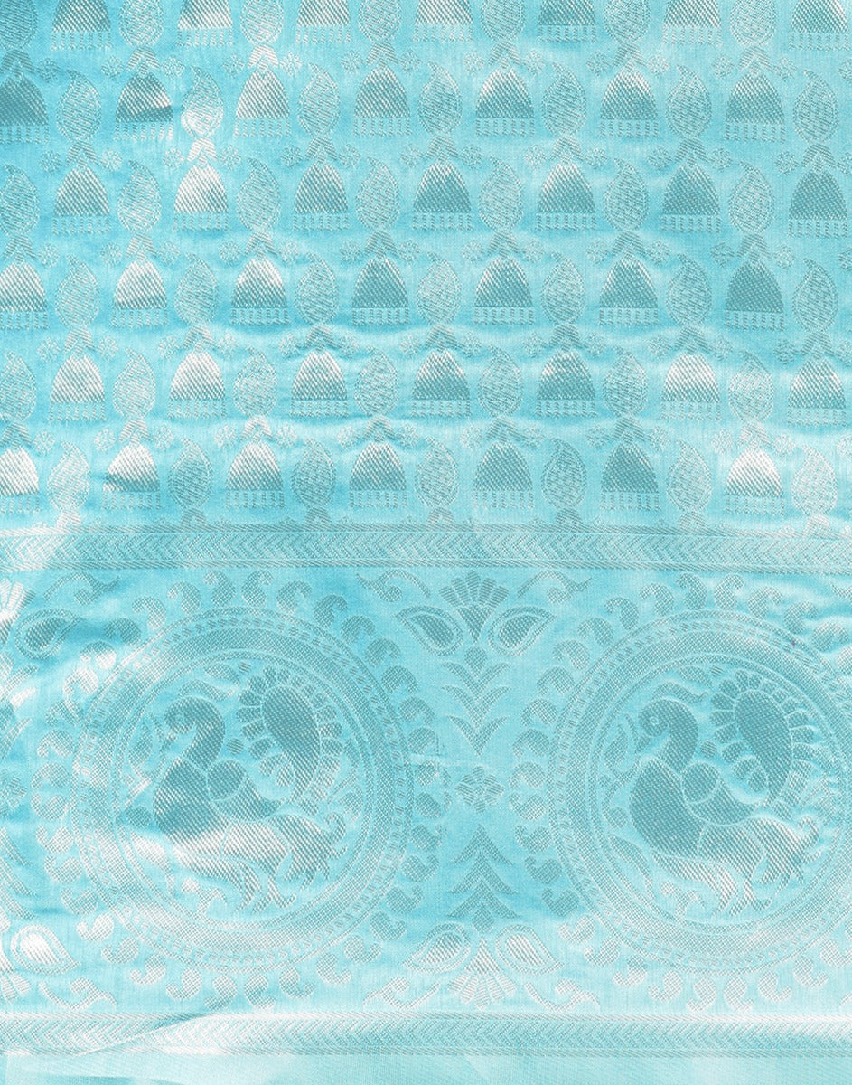 Light Blue Banarasi Silk Saree | Sudathi