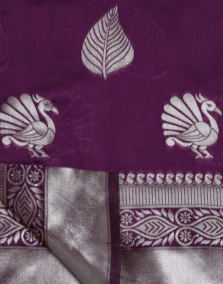 Purple Banarasi Silk Saree | Sudathi