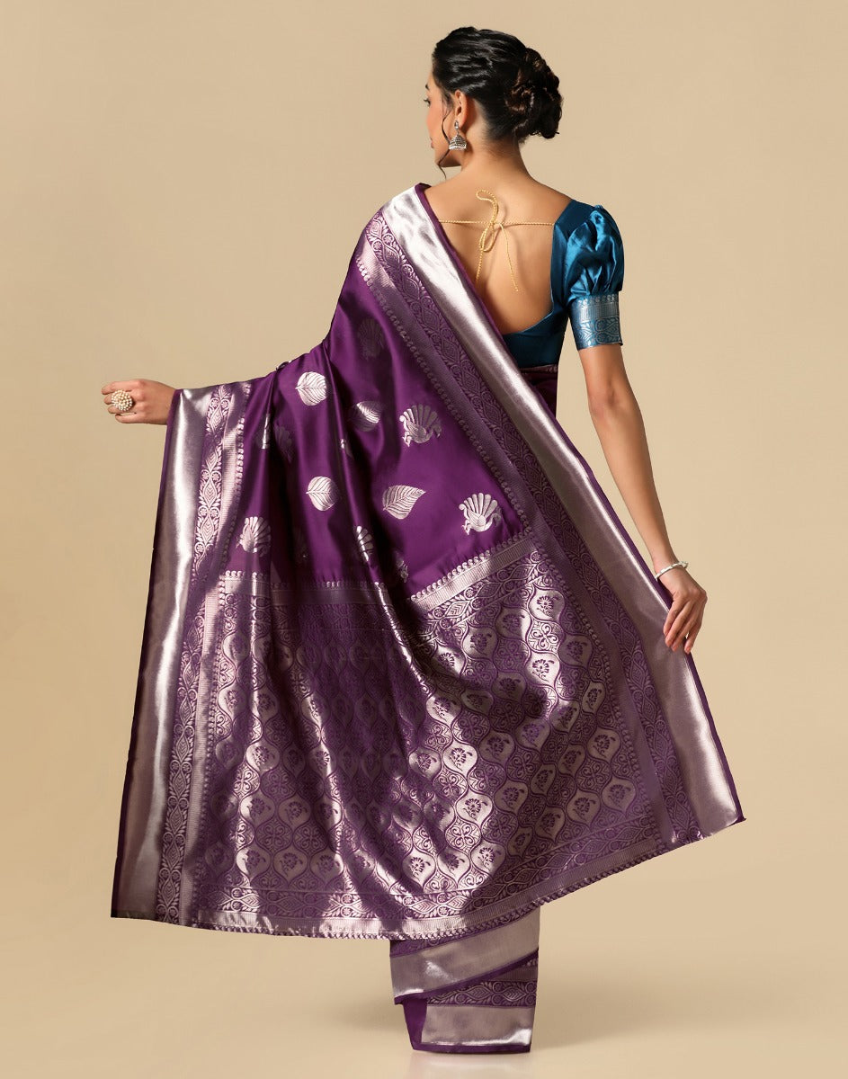 Purple Banarasi Silk Saree | Sudathi