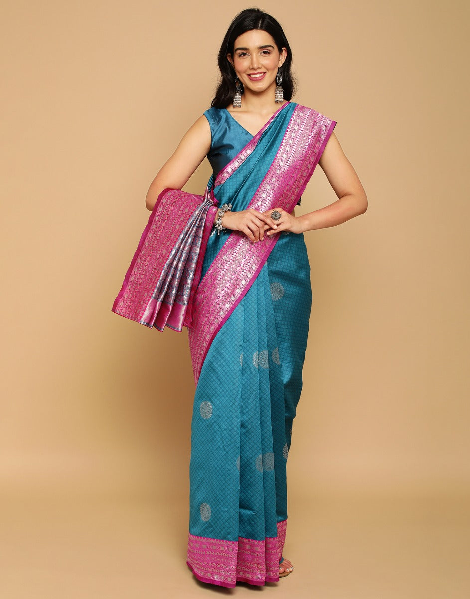 Blue Banarasi Silk Saree | Sudathi