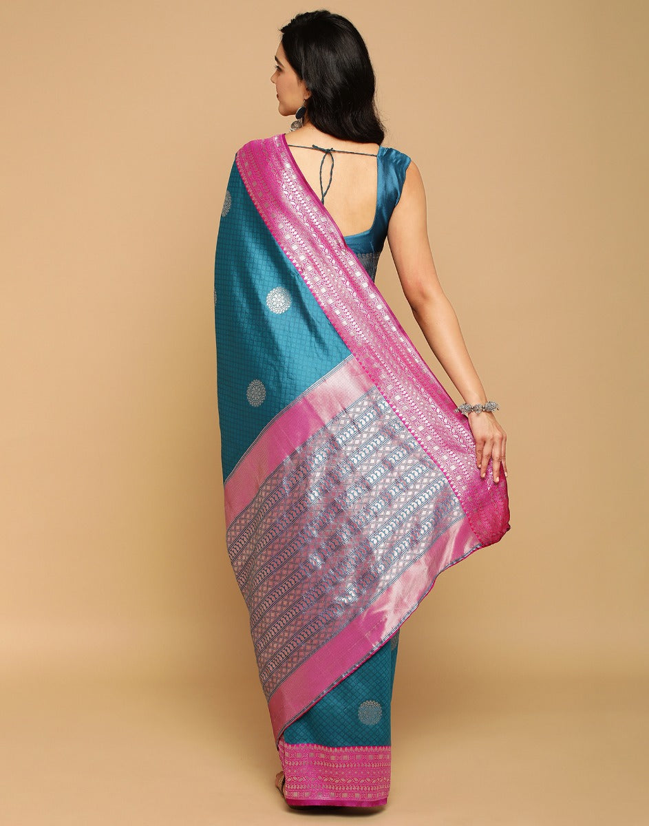 Blue Banarasi Silk Saree | Sudathi