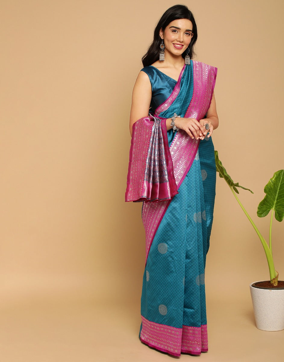 Blue Banarasi Silk Saree | Sudathi