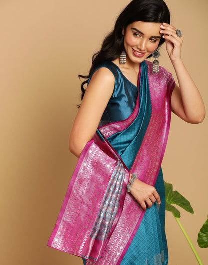 Blue Banarasi Silk Saree | Sudathi