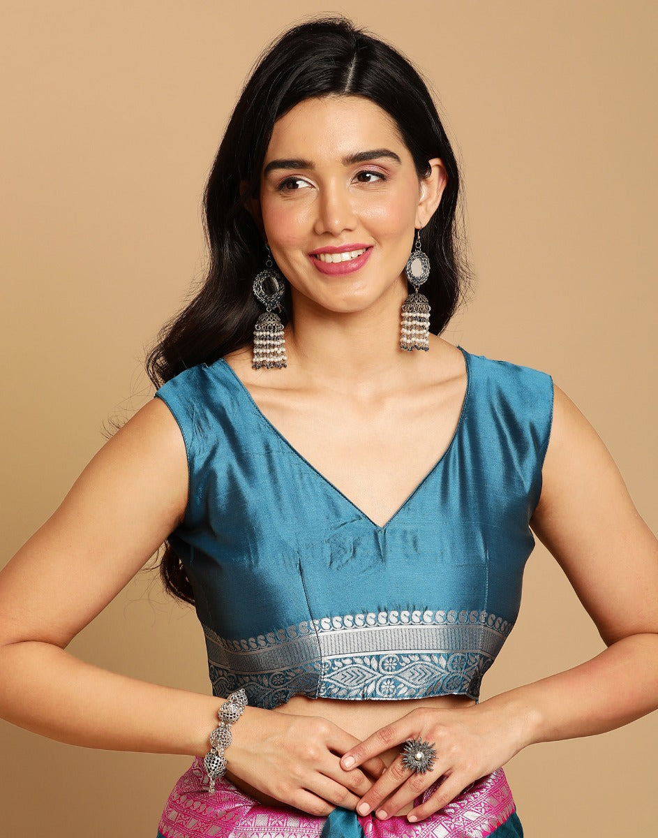 Blue Banarasi Silk Saree | Sudathi