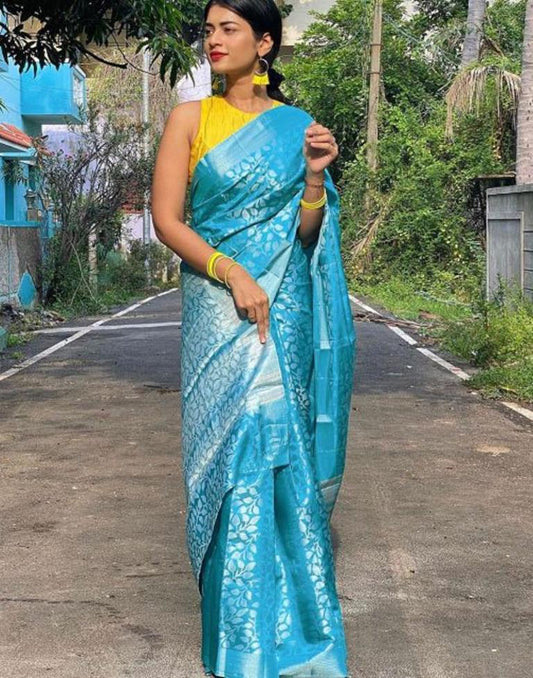 Blue Kanjivaram Silk Saree | Leemboodi