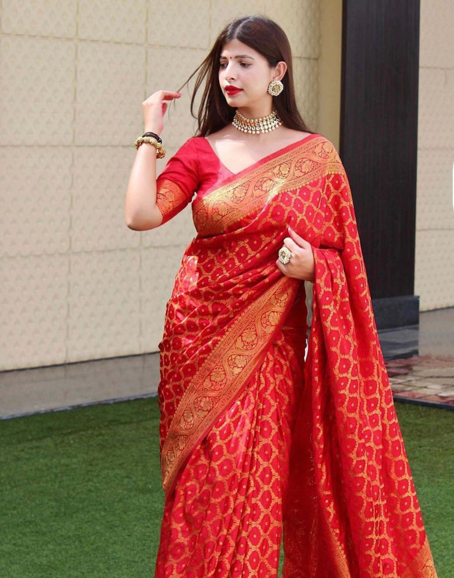 Red Banarasi Silk Saree | Sudathi