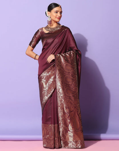 Brown Kanjivaram Silk Saree | Sudathi