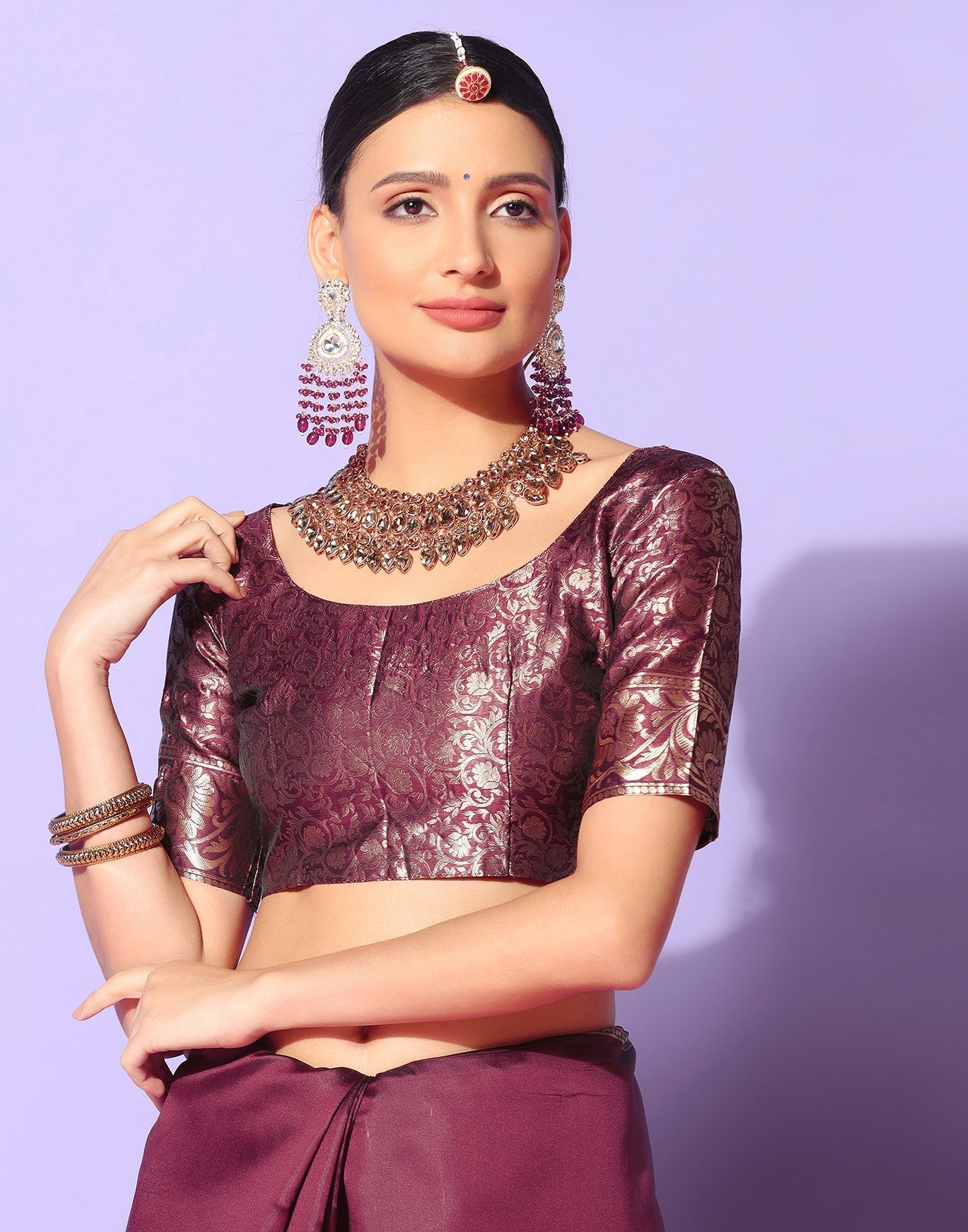 Brown Kanjivaram Silk Saree | Sudathi