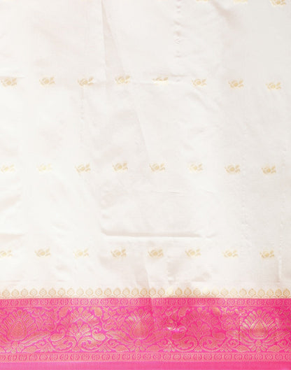 White Kanjivaram Silk Saree | Sudathi