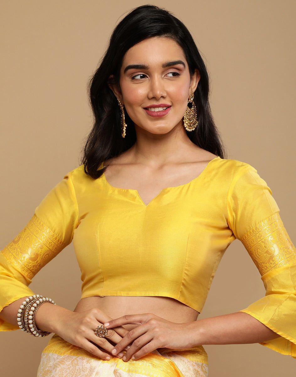 Cream Kanjivaram Silk Saree | Sudathi