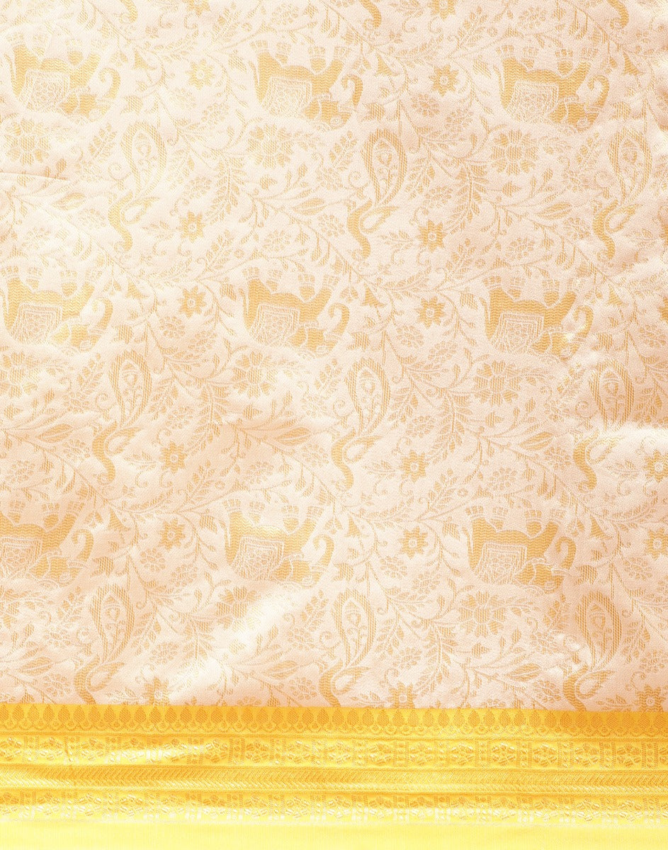 Cream Kanjivaram Silk Saree | Sudathi