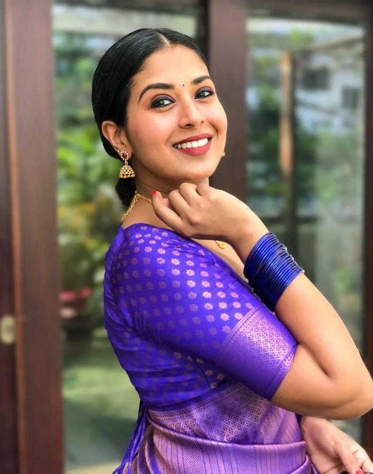 Violet Kanjivaram Silk Saree | Sudathi