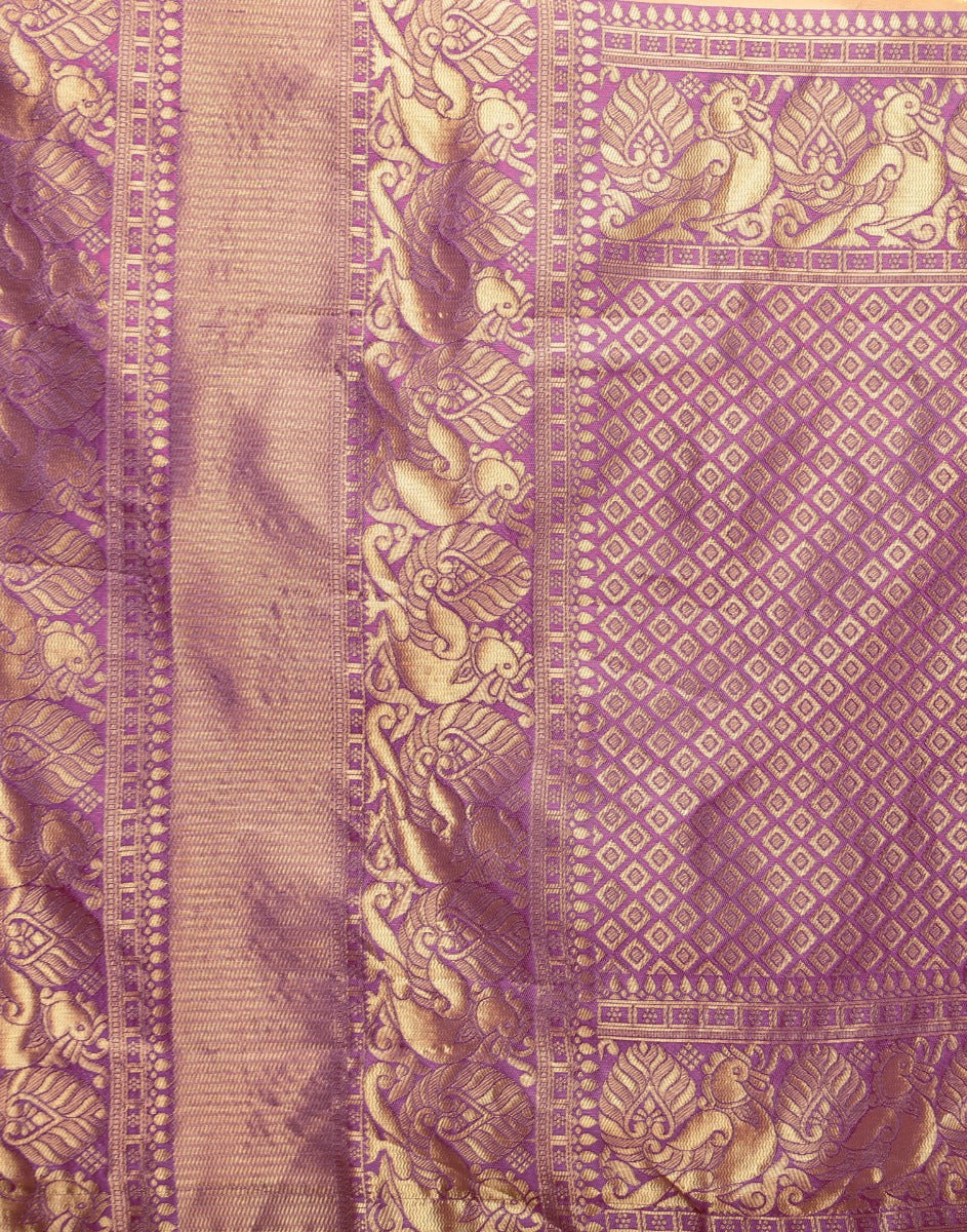 Peach Kanjivaram Silk Saree | Sudathi