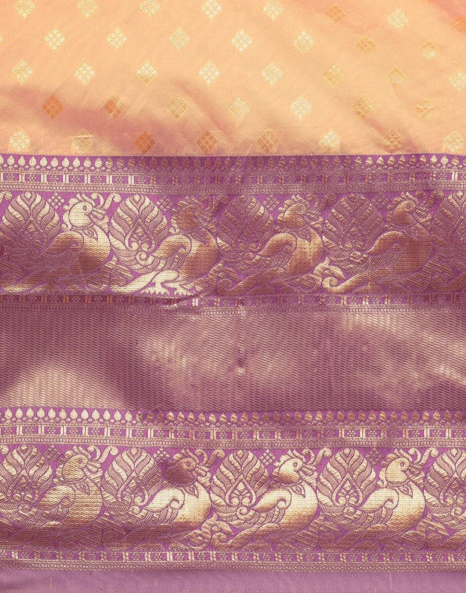 Peach Kanjivaram Silk Saree | Sudathi
