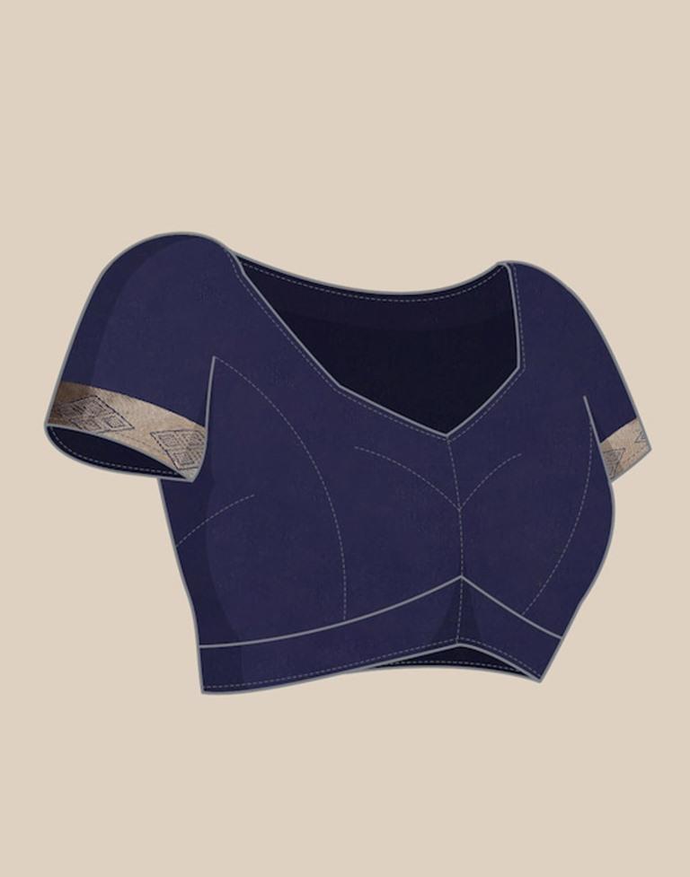Navy Blue Weaving Silk Saree