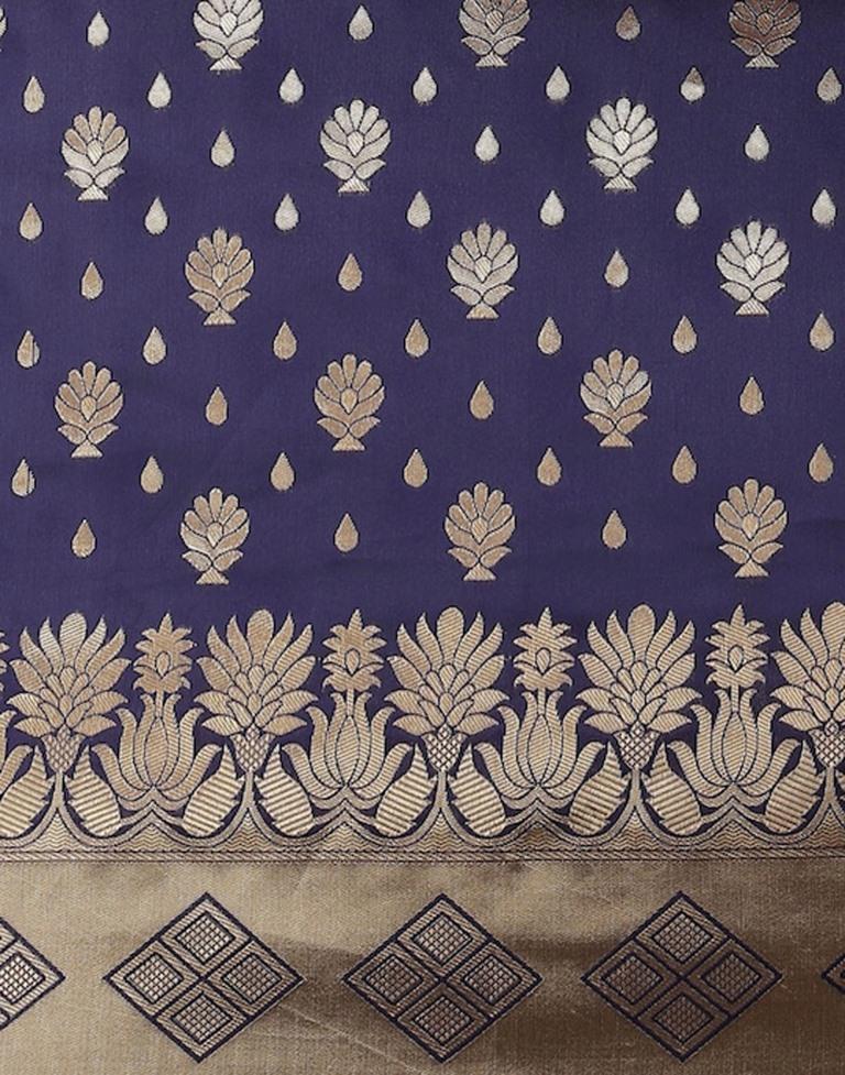 Navy Blue Weaving Silk Saree