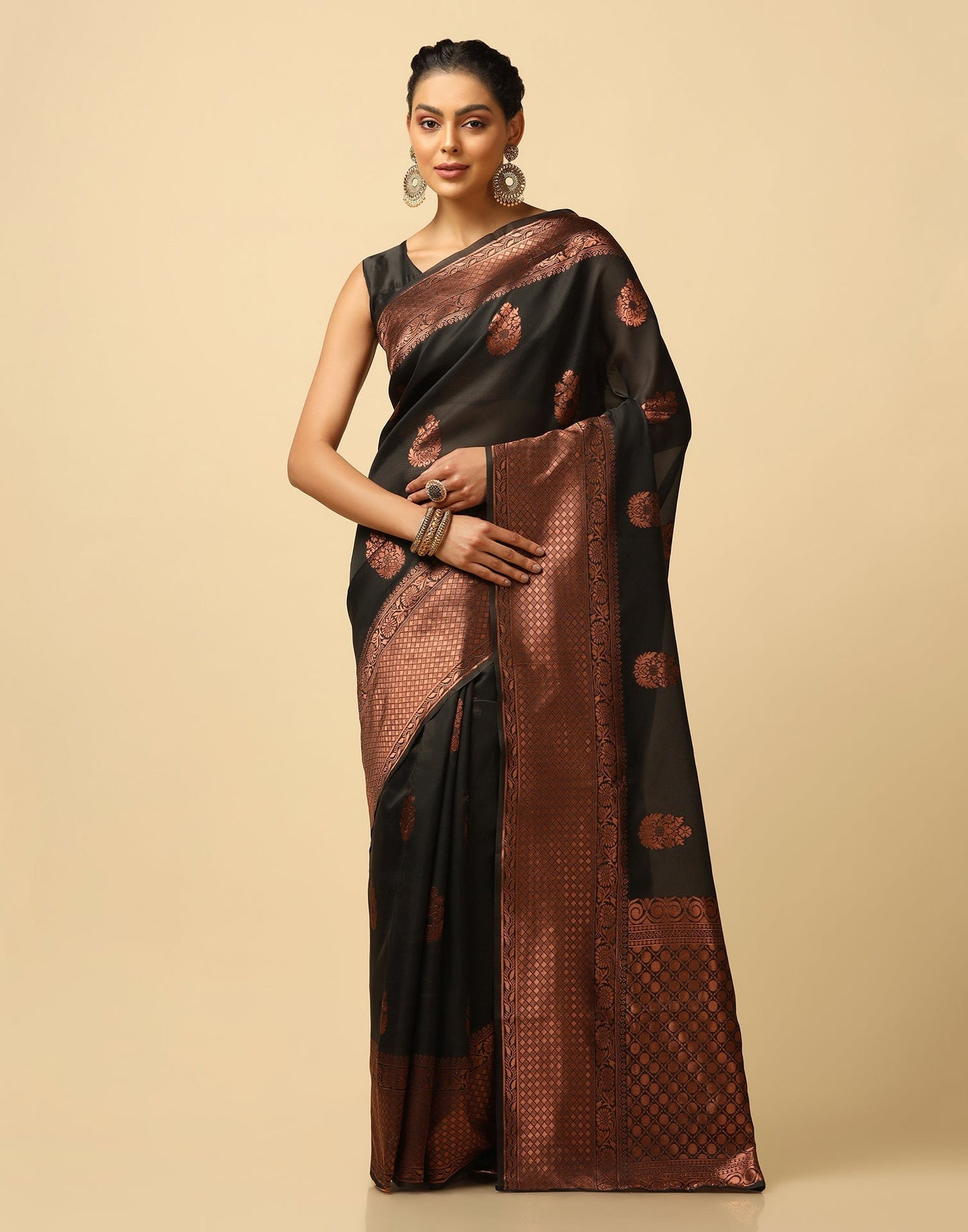 Black Banarasi Silk Saree | Sudathi