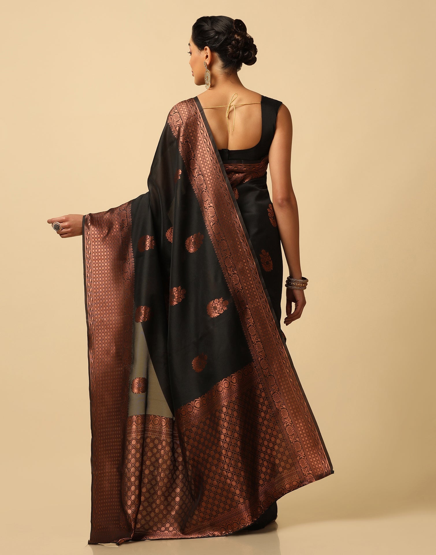 Black Banarasi Silk Saree | Sudathi