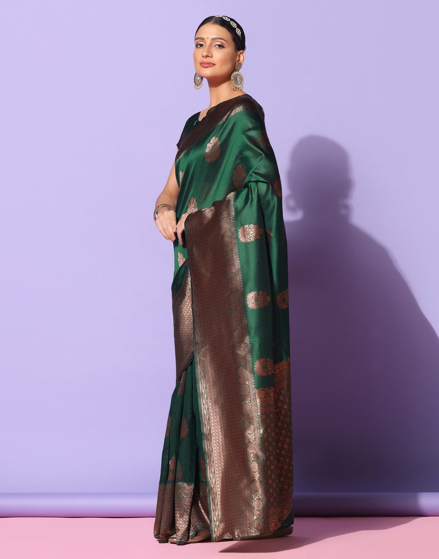 Green Banarasi Silk Saree | Sudathi