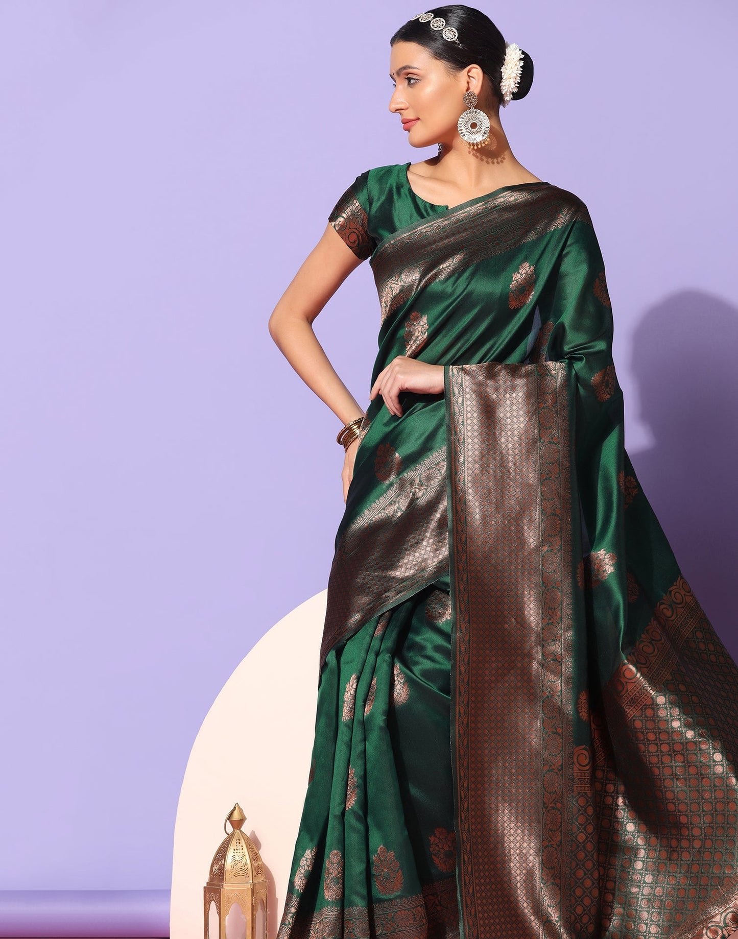 Green Banarasi Silk Saree | Sudathi