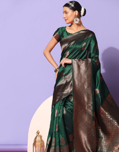 Green Banarasi Silk Saree | Sudathi