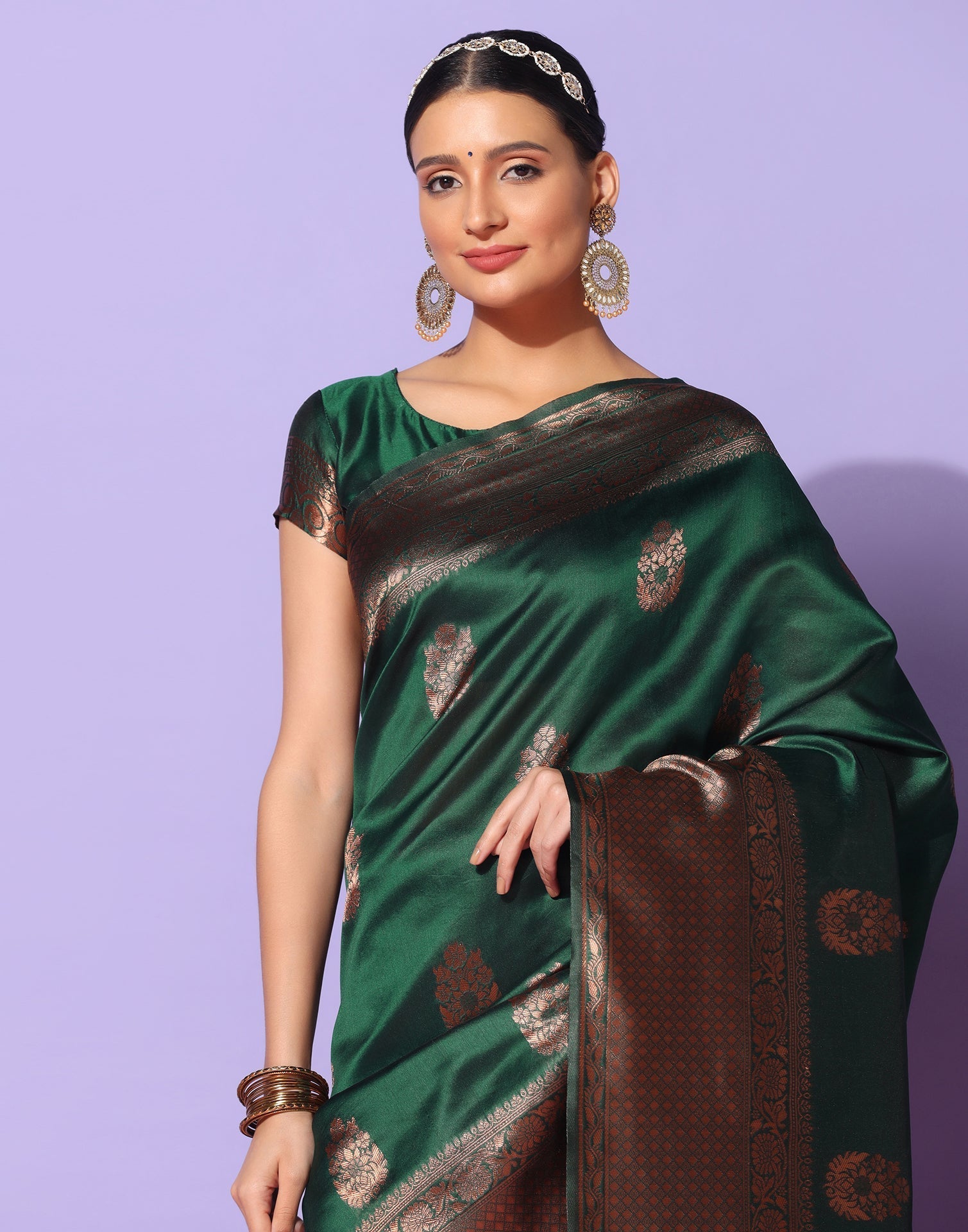 Green Banarasi Silk Saree | Sudathi
