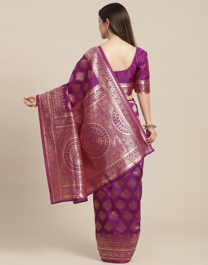 Purple Weaving Silk Saree