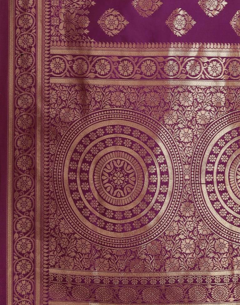 Purple Weaving Silk Saree