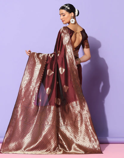 Maroon Banarasi Silk Saree | Sudathi