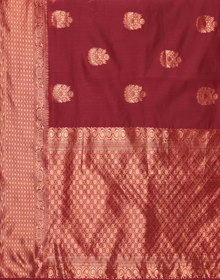 Maroon Banarasi Silk Saree | Sudathi