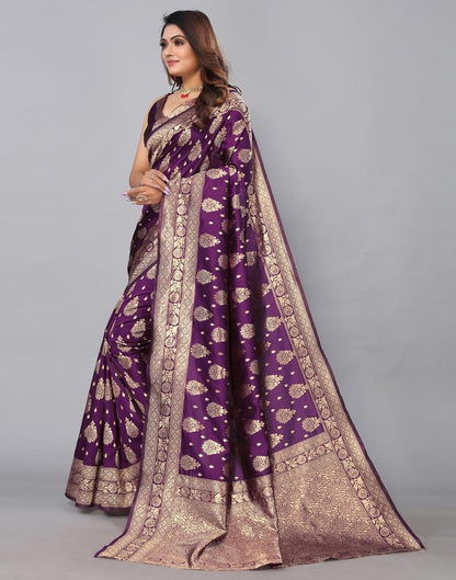 Purple Banarasi Silk Saree | Sudathi