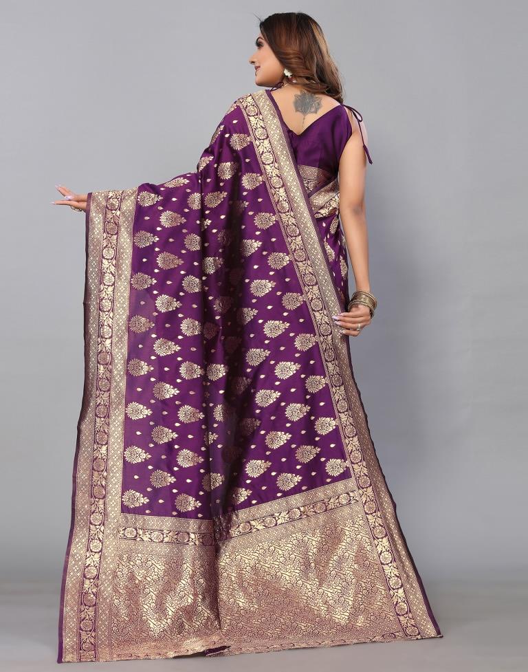 Purple Banarasi Silk Saree | Sudathi