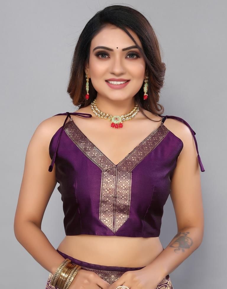Purple Banarasi Silk Saree | Sudathi
